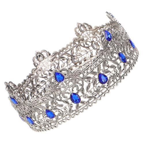 LRXIYODE Europäische Herren Krone mit Funkelnden Strasssteinen Leichter Gothic Barock Kopfschmuck für Geburtstag Fasching Mittelalter Kostüm und Festliche Partyveranstaltungen von LRXIYODE