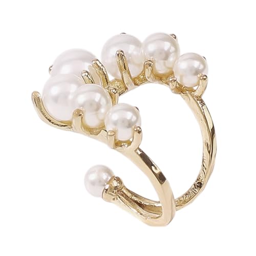 LRXIYODE Extravaganter Offener Damenring Legiertem mit Imitationsperle Modischer Fingerschmuck für Frauen und Mädchen Schlichtes Design Eleganter Schmuck für Alltag und Besondere Anlässe LRXIYODE Extravaganter Offener Damenring Legiertem mit Imitationsperle Modischer Fingerschmuck für Frauen und Mädchen Schlichtes Design Eleganter Schmuck für Alltag und Besondere Anlässe von LRXIYODE
