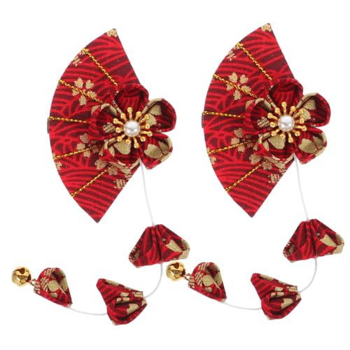 LRXIYODE Fächerförmige Haarspange mit Glockenquaste im Japanischen Stil Haarschmuck für Mädchen und für Kimono und Festliche Anlässe von LRXIYODE