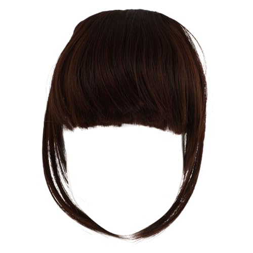 LRXIYODE Falsche Haarspange Clip in Air Bangs für Damen Natürlich Wirkender Haarteil mit Seitlichen Strähnen Wiederverwendbar Bequem und Vielseitig für Hochzeiten Partys und Alltag von LRXIYODE