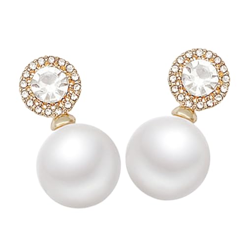 LRXIYODE Falsche Perlen Ohrstecker Damen Elegant mit Kunstdiamanten Langlebig und Sicher Schmuckohrringe Passend zu Verschiedenen Outfits Zeitloser Stil für Alltag und Party von LRXIYODE