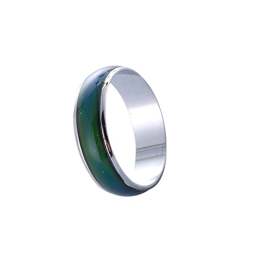 LRXIYODE Farbwechselring Stimmungsring Metall Langlebig Temperaturabhängig für Mädchen Damen Festival Modischer Einfacher Mood Ring Innendurchmesser von LRXIYODE