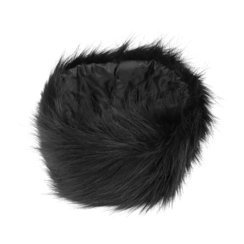 LRXIYODE Fellimitat Stirnband für Damen Warmes Weiches Winter Headwrap Schwarz Bequemes Kunstpelz Haarband Tierfreundlich und Modisch für Kalte Tage von LRXIYODE