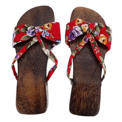 LRXIYODE Flache Damen Hausschuhe Rutschfeste Hausschuhe Stylische Sandalen Zarte Damenschuhe Aus Holz Und Tuch Für Sommer von LRXIYODE