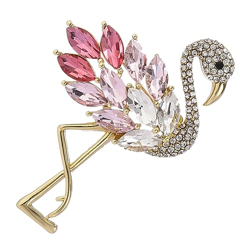 LRXIYODE Flamingo Brosche mit Kristallverzierung Anstecknadel für Damen als zu Besonderen Anlässen für Kleidung und Schals Strahlend und Auffällig von LRXIYODE