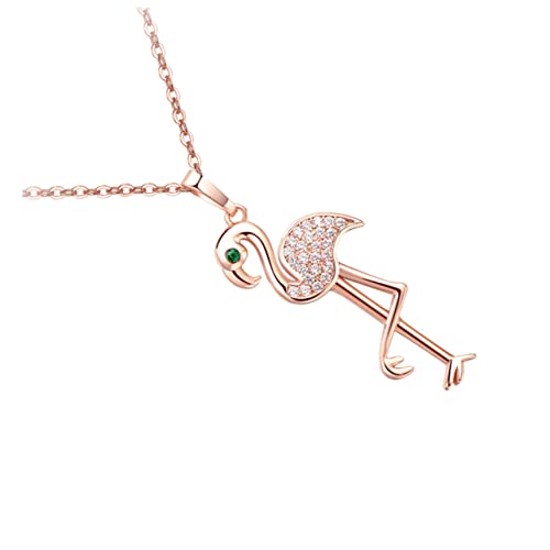 LRXIYODE Flamingo Halskette Anhänger Leicht und Modisch Damen Kette mit Roségoldfarbenem Tiermotiv für Party Geburtstag Abschluss und Alltag Einzigartiger Schmuck für Frauen von LRXIYODE