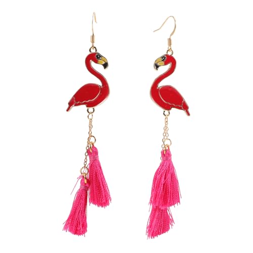 LRXIYODE Flamingo Ohrringe Damen Quaste Ohrschmuck Leicht Allergiefrei Modisch Teen Mädchen Schmuck von LRXIYODE