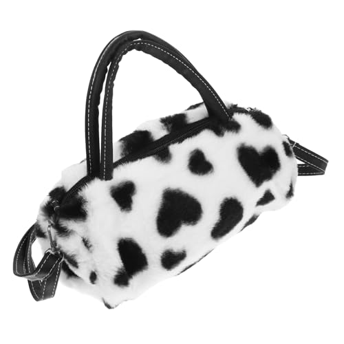 LRXIYODE Flauschige Damen Umhängetasche im Kuhmuster Schultertasche mit Großem Stauraum für Alltag Büro Freizeit und Einkäufe und Langlebig von LRXIYODE