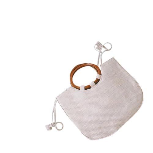 LRXIYODE Frauen Strohtasche mit Holzgriff Stilvolle Handtasche für Sommer für Strand Reisen Leicht Tragbar Elegantem Weiß Perfektes Accessoire für Jede LRXIYODE Frauen Strohtasche mit Holzgriff Stilvolle Handtasche für Sommer für Strand Reisen Leicht Tragbar Elegantem Weiß Perfektes Accessoire für Jede von LRXIYODE