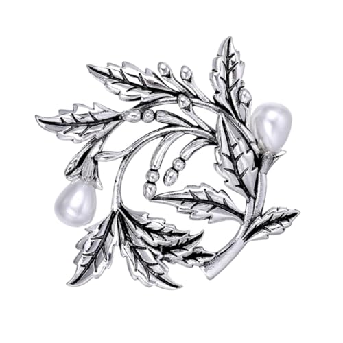 LRXIYODE Frauen Wreath Brosche mit Perlen und Strass Modische Anstecknadel für Schals Pullover und Abendkleider Leichter Legierungs Schmuck Vielseitig für Damen und Herren Geeignet von LRXIYODE