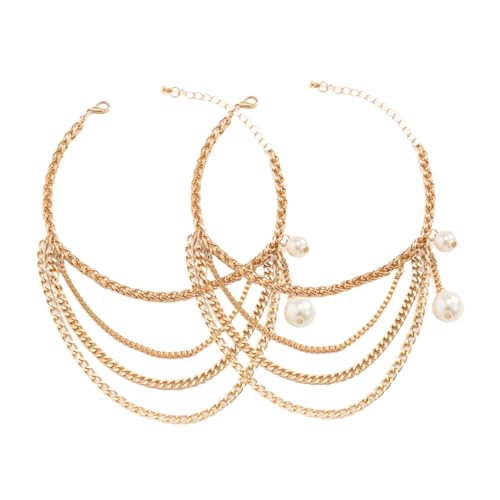 LRXIYODE Fußkette mit Mehrlagigen Quasten Verstellbar Stilvolle Schuhkette für Damen Passende High Heel Schmuckdekoration Vielseitiges Fußschmuck Accessoire für Sneaker und Stiefel von LRXIYODE