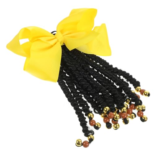 LRXIYODE Geflochtene Synthetische Ponytail Extension mit Perlen und Schleife Weiches Haarteil Modischer Pferdeschwanz für Frauen und Teens Einfach zu Tragen Natürlicher Look für Alltag und von LRXIYODE
