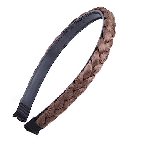 LRXIYODE Geflochtenes Haarband für Damen und Mädchen Bequemer Rutschfester Kopfschmuck aus Synthetischen Fasern Hellbraun für Styles von LRXIYODE