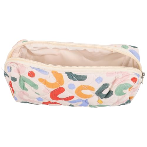 LRXIYODE Gesteppte Kosmetiktasche Klein Große Kapazität Tragbare Schminktasche Für Damen Und Teens Vielseitige Make up Tasche Mit Weichem Baumwollstoff Für Reise Und Alltag von LRXIYODE