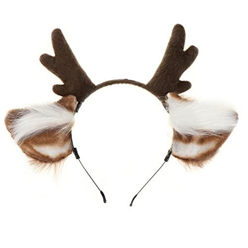 LRXIYODE Geweih Haarband Lustiges Cosplay Accessoire für Partys Festivals und Karneval für Frauen und Mädchen Elastischer Haarreif Khaki und Weiß LRXIYODE Geweih Haarband Lustiges Cosplay Accessoire für Partys Festivals und Karneval für Frauen und Mädchen Elastischer Haarreif Khaki und Weiß von LRXIYODE