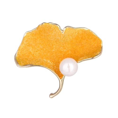 LRXIYODE Ginkgo Perlenbrosche für Damen Anstecknadel Legierung für Hochzeiten Partys und Tägliche Anlässe für Frauen von LRXIYODE