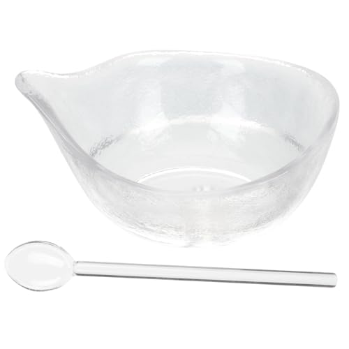 LRXIYODE Glas mischschale mit Löffel für DIY Gesichtsmaske Transparente Dicke Glas schüssel für Ätherische Öle Einfach zu Reinigen für Beauty salon und Heimgebrauch von LRXIYODE