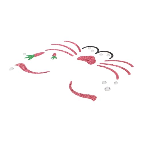LRXIYODE Glitzernde Ostern Hasengesicht Aufkleber Temporäre Bunny Face Tattoos für Partys Hautfreundlich Komfortabel für Kostüm und Maskenfeste von LRXIYODE