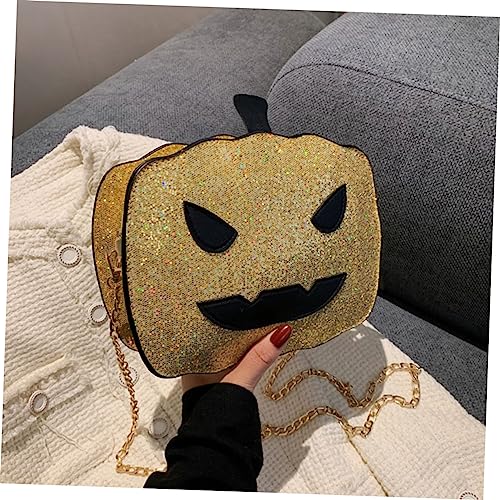 LRXIYODE Glitzernde Pailletten Kürbis Umhängetasche Damen PU Schultertasche Halloween Crossbody Bag Tragbar Modisch Klein für Mädchen von LRXIYODE