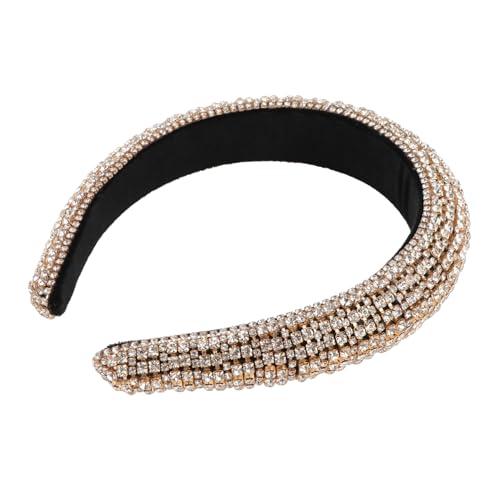 LRXIYODE Gold Barock Haarreif Damen Strass Haarschmuck Breit Glänzend Party Accessoire Elegant von LRXIYODE