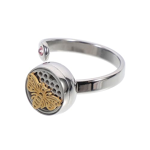 LRXIYODE Gold Hohl Aromatherapie Ringe Verstellbare Offene Ringe für Frauen und Männer als für Freundinnen Schwestern Mütter und Freunde Design von LRXIYODE