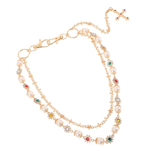 LRXIYODE Goldene Herren Hüftkette mit Kreuzanhänger Robuste Jeanshosen Ketten Gürtel Modisches Langlebiges Accessoire für Sommer Festivals Hip Hop und Lässige Outfits von LRXIYODE