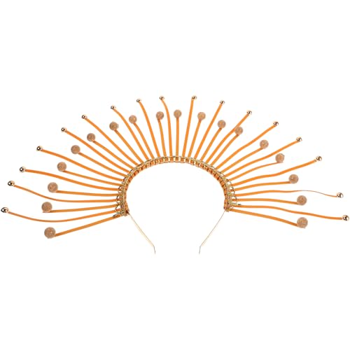 LRXIYODE Goldene Sonnenstrahlen Krone Haarreif für Damen Göttin Heiligenschein Kopfschmuck für Hochzeiten Partys und Kostüme aus Langlebigem Material Gefertigt von LRXIYODE