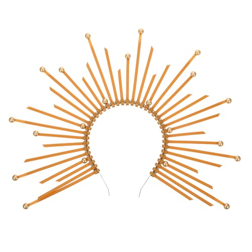 LRXIYODE Goldener Haarreif Krone für Damen und Mädchen Flexibler Leichter Party und Cosplay Kopfschmuck Geeignet für Halloween und Festliche Anlässe von LRXIYODE