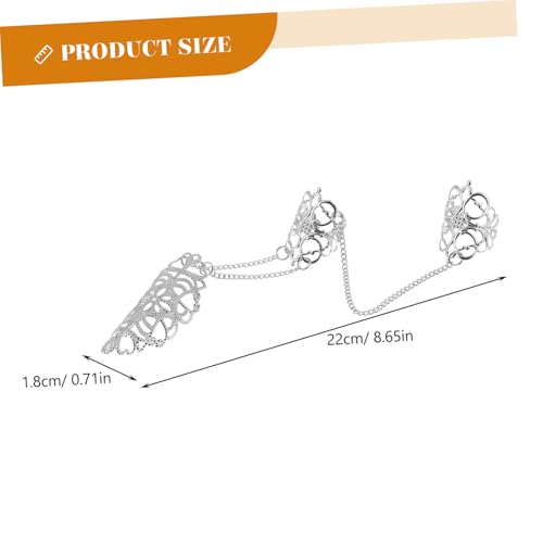 LRXIYODE Gothic Damen Ring mit Ketten und Krallen Design Offener Verstellbarer Fingerring Leichte Vintage Dekoration Modisches Schmuckstück für Alltag und Party Auffälliges für Frauen von LRXIYODE