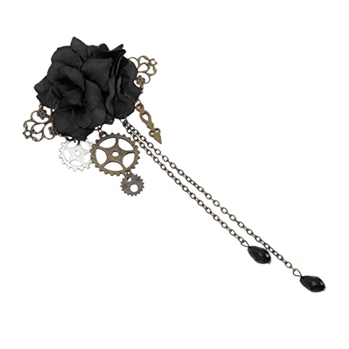LRXIYODE Gothic Haarschmuck Rosen Haarspange Mechanisches Lolita für Mädchen Cosplay Zubehör von LRXIYODE