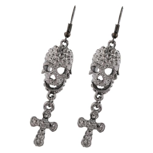 LRXIYODE Gothic Halloween Ohrringe Damen Skull Dangle Ohrschmuck Punk Stil Leichte Kostüm Ohrringe für Party und Maskerade von LRXIYODE