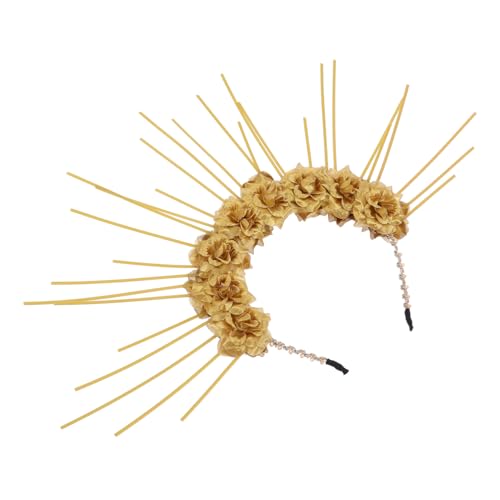 LRXIYODE Gothic Lolita Haarschmuck Blumen Stirnband Damen Diadem Stilvolles Dekoratives Haarband für Cosplay und Bühnenauftritte Modisch und Auffällig von LRXIYODE