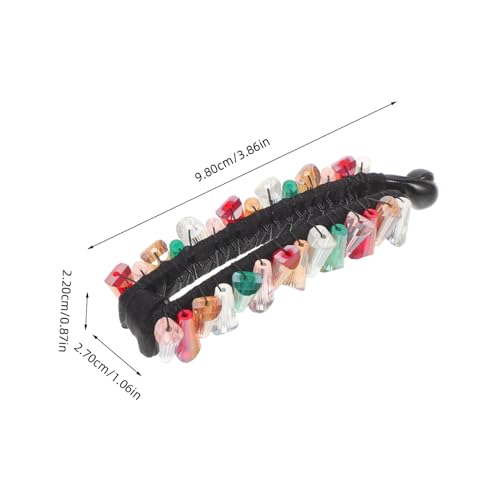 LRXIYODE Große Bananenspange mit Kristallperlen für Damen Rutschfester Haarclip Fester Sitz für Feines und Dickes Haar Leichter Kunststoff Vielseitiger Pferdeschwanzhalter Modisches von LRXIYODE