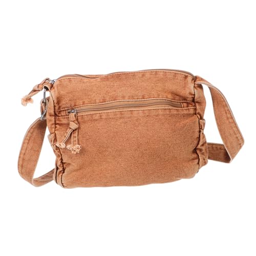 LRXIYODE Große Damen Canvas Umhängetasche Leichte Robuste Denim Schultertasche mit Mehreren Fächern Geräumiger Retro Stoffbeutel für Alltag Shopping und Reisen Komfortabel Vielseitig von LRXIYODE
