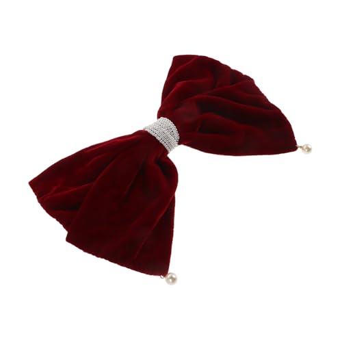 LRXIYODE Große Französische Perlen haarspange Schleifen clip aus Samt mit Haarklammer Eleganter Bowknot haarschmuck für Damen Modischer Haarklammergriff Stark Haltend Vielseitig für Alltag von LRXIYODE