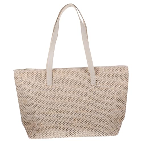LRXIYODE Große Kapazität Strohtasche Damen Umhängetasche Geflochtene Strandtasche Leichte Handgefertigte Tote Bag für Sommer Reisen Alltag von LRXIYODE