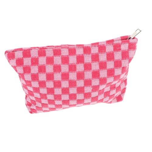 LRXIYODE Große Karierte Kosmetiktasche Damen mit Reißverschluss Tragbarer Toilettenbeutel und Schminktasche für Reisen Multifunktionale Make Up Tasche mit Viel Stauraum Leicht und von LRXIYODE