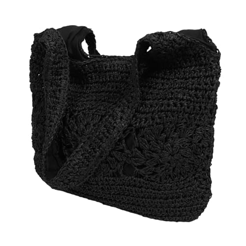 LRXIYODE Große Strohtasche Damen Sommer Strandtasche mit Leichtem Robustem Material und Verstellbaren Schulterriemen Geräumige Lässige Tote Bag für Picknick und Alltag von LRXIYODE