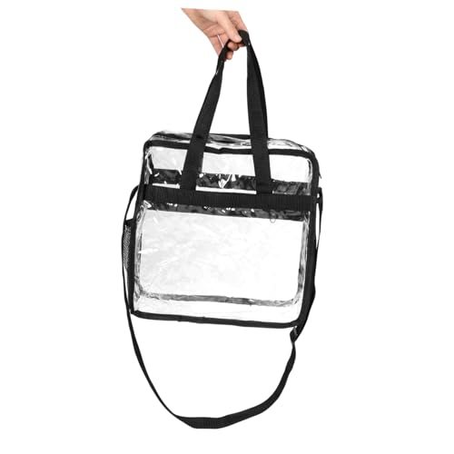 LRXIYODE Große Transparente PVC Handtasche mit Verstellbarem Schulterriemen Klarer Kulturbeutel für Reise Einkaufen und Strand Extra Große Durchsichtige Tasche für Einfache Sichtbarkeit von LRXIYODE