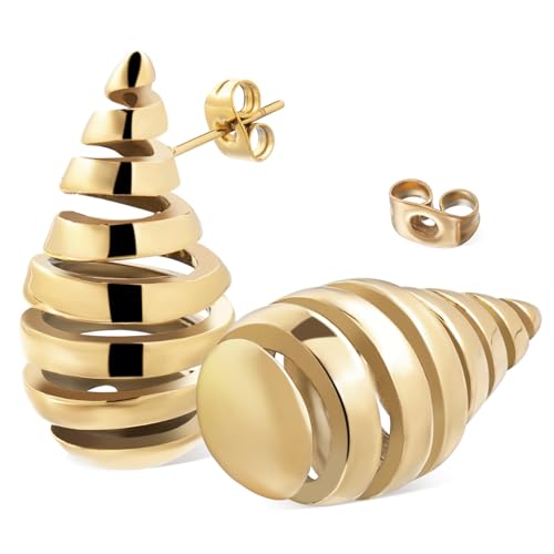 LRXIYODE Große Tropfenohrringe aus Stilvolle Spiralform Leicht und Komfortabel Damen Ohrringe für Alltag Arbeit und Besondere Anlässe Vielseitiges Schmuckgeschenk von LRXIYODE