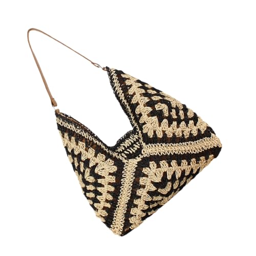 LRXIYODE Große Woven Hobo Bag Damen Leichte Papierseil Schultertasche mit Geflochtenem Design Vielseitige Strand und Urlaubstasche Geräumige Handtasche für Alltag und Arbeit von LRXIYODE