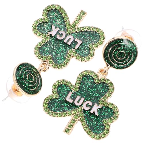 LRXIYODE Kleeblatt-ohrringe Für Damen Perlenohrringe St Patricks Day-schmuck Statement-ohrringe Baumelnde Ohrringe Für Damen Feiertagsohrringe Festival-ohrhänger von LRXIYODE