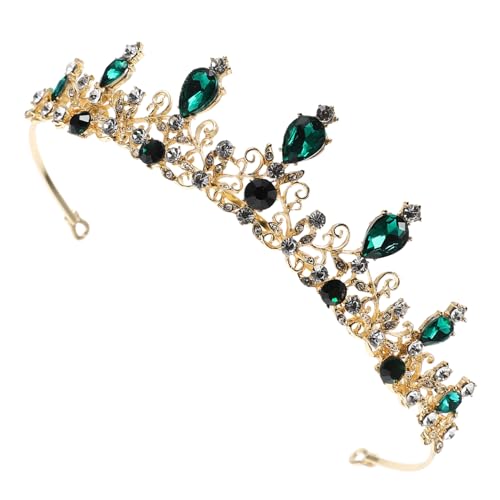 LRXIYODE Grüne Strass Krone Haarschmuck für Mädchen Funkelnde Prinzessin Tiara Leichter Haarschmuck für Hochzeit Party und Festliche Anlässe Design Komfortabel zu Tragen von LRXIYODE