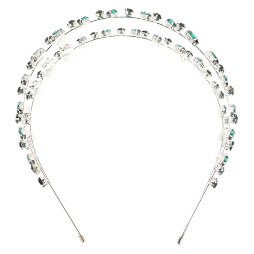 LRXIYODE Grünes mehrlagiges Haarband Braut Haarschmuck Mehrlagiges Stirnband mit Blätterdesign Handgefertigt Stilvolle Kopfbedeckung für Hochzeit Party Damen Mädchen von LRXIYODE