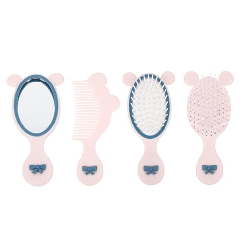 LRXIYODE Haarbürsten Teilig mit Tragbarem Spiegel Entwirrende Bürste für Mädchen Leicht Robust Kompakt für Reisen und Zuhause Süßes Design Sanftes Kämmen und Frisurformen von LRXIYODE