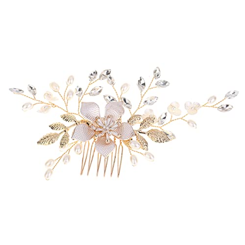 LRXIYODE Haarkamm Mit Blumen Künstliche Perlen Und Strass Brautschmuck Für Hochzeit Party Und Besondere Anlässe von LRXIYODE