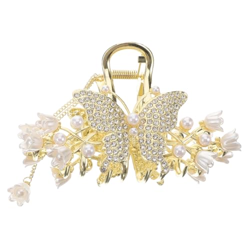 LRXIYODE Haarklammer mit Perlen und Quaste Damen Haarklammer für Dickes Haar Vielseitig Einsetzbar für Verschiedene Frisuren Stilvoller Haarschmuck für von LRXIYODE