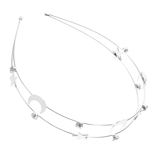 LRXIYODE Haarreifen Damen Silber Stern Mond Design Vielseitiges Party Festival haarband Bequemer Brautschmuck für Hochzeit Modisches Accessoire für Damen und Mädchen von LRXIYODE