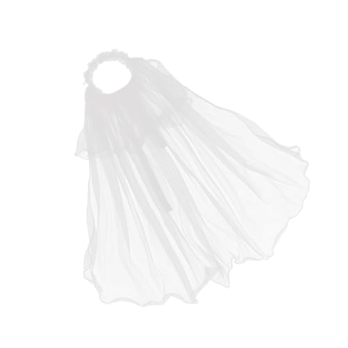 LRXIYODE Haarschmuck Blumenkranz mit Schleier Weiß Leichtes Bequemes Stirnband für Mädchen Geburtstagsfeier Hochzeit Party Accessoire von LRXIYODE