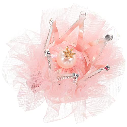LRXIYODE Haarspange Krone Haarklammer Metall Prinzessin Haarclip für Mädchen Geburtstagsgeschenk Niedliche Kawaii Haarschmuck Mädchenaccessoire Rosa Punkt Mesh von LRXIYODE